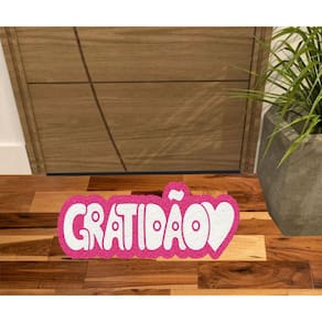 Capacho Tapete Vinil Gratidão Coração No Formato 70X30 cm.