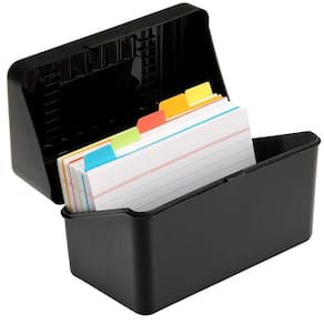 Porta-cartões de índice H4D 3x5 com divisórias e cartões pautados de 100 quilates