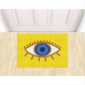 Tapete Olho Grego 0,60X0,40 Cm Amarelo Antiderrapante.