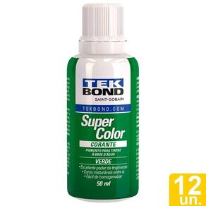 Corante Líquido Tekbond Verde 50ml - Embalagem com 12 Unidades