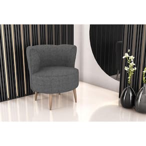 Poltrona Decorativa Savana Linho Cinza E484 - Matrix