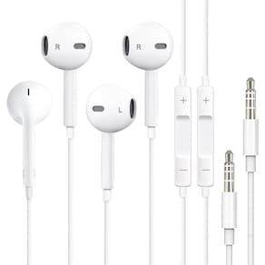 Fones de ouvido Hiarkio para com certificação MFi com plugue de 3,5 mm, pacote com 2