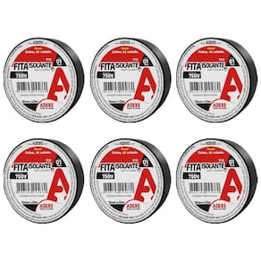 Fita Isolante Adere 912I 18mmX20m Preto - Embalagem com 6 Unidades