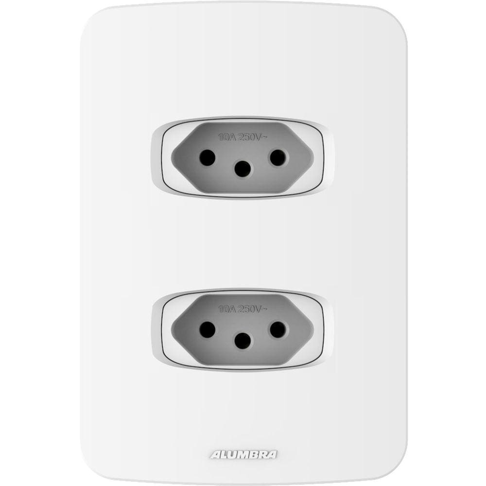 Tomadas Padrão 10A com Placa 4x2 Gracia Maxx Alumbra Branco