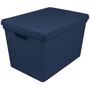Organizador De Armário Juta Decorativo Multiuso 22 Lts Azul