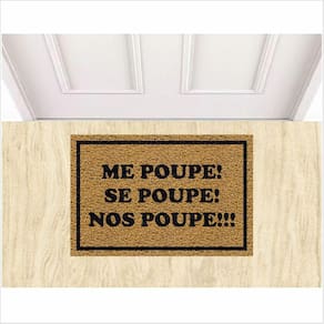 Tapete Divertido Me Poupe Se Poupe Nos Poupe! Ouro e Preto.