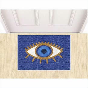 Tapete Capacho 60x40 cm Olho Grego Decorativo Home Lar porta apartamento casa boas energias.