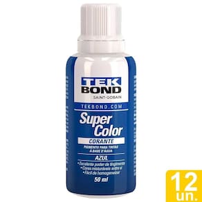 Corante Líquido Tekbond Azul 50ml - Embalagem com 12 Unidades