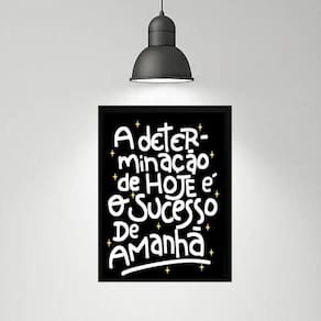 Quadro Motivacional Determinação Sucesso 24X18Cm