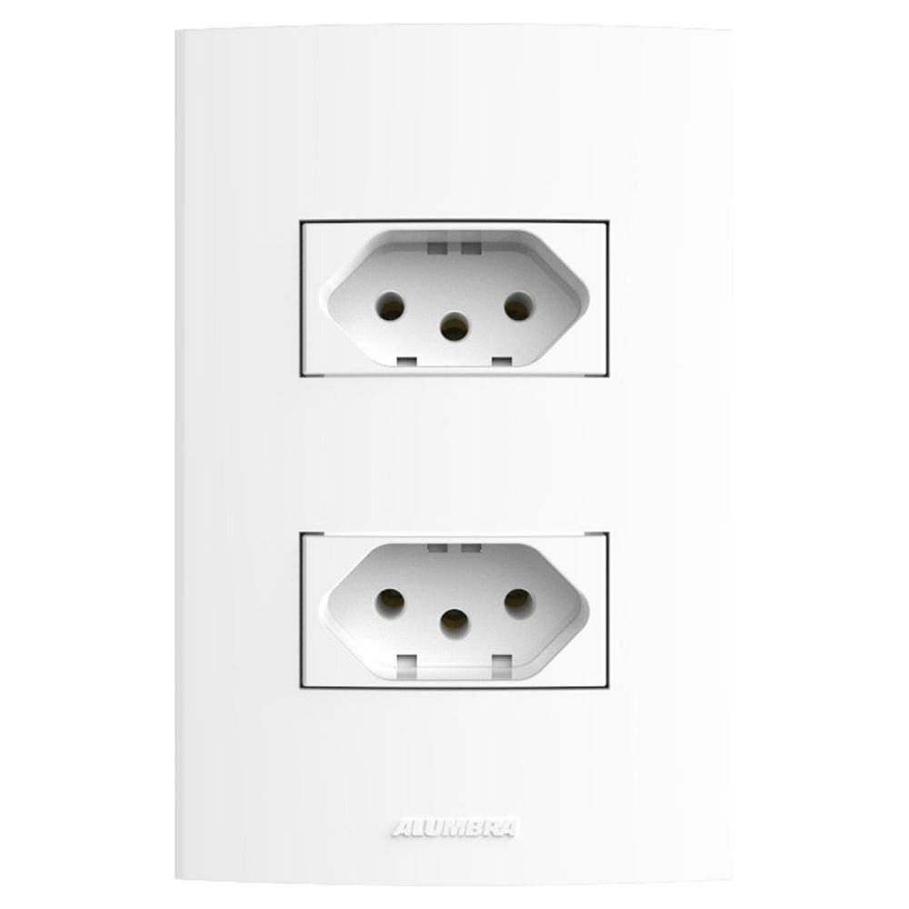 Conjunto 2 Tomadas 2Pólos  10A 250V~ com Placa 4x2 Inova Pro Alumbra