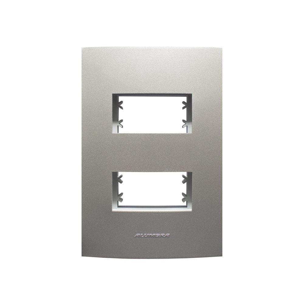 Placa 4X2 com Suporte Para 2 Módulos Distanciados Inova Pro Class Alumbra Titanium