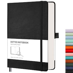 Caderno RETTACY Dotted Journal A5 com capa dura de couro 256p
