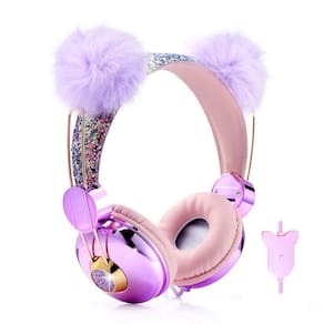 Fones de ouvido infantis Beluky--Tech Glitter Bear Ear Volume Limitin