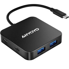Hub USB ANYOYO de 6 portas USB 3.0 tipo C/A com fornecimento de energia