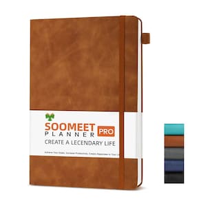 Caderno de diário Soomeet 200 páginas A5 College Ruled Brown