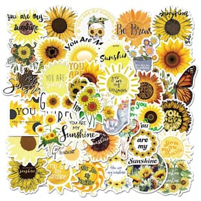 Adesivos Acekar Sunflower, pacote com 50, impermeáveis para laptop
