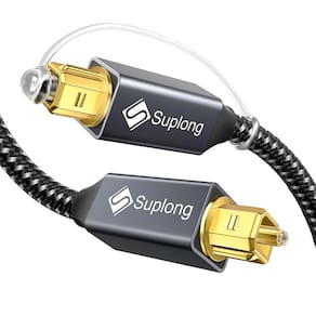 Cabo óptico de áudio Suplong 1,8 m cinza banhado a ouro 24K