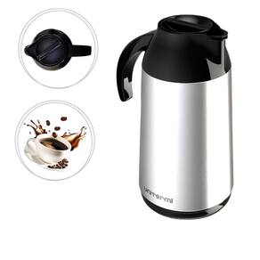 Garrafa Termica 1 Lt Inox de Pressão Cafe Leite Chá Água Chimarrao Terere Chocolate Quente Frio Casa Escritório Com Alça