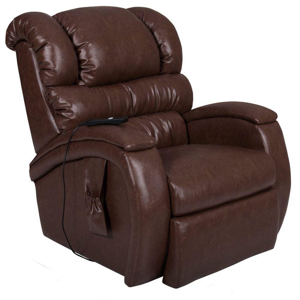 Poltrona do Papai Reclinável Elétrica com Controle Biorne F05 Corano Marrom Brilho - Lyam Decor