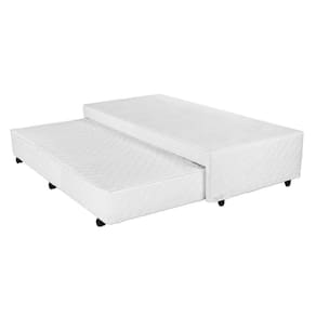 Bicama Box Solteiro Mega Branco com Auxiliar em Molas - 088x188