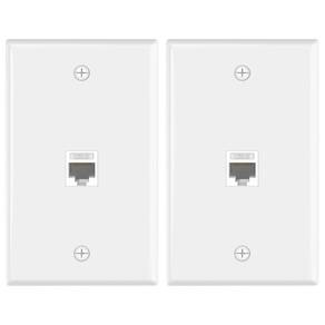 Placa de parede Ethernet VCE de 1 porta Cat6 fêmea para fêmea branca