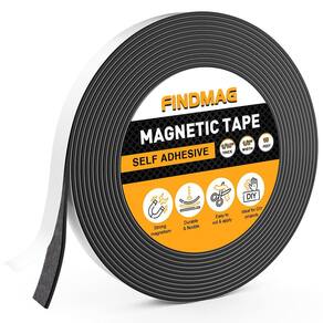 Fita magnética FINDMAG de 15 pés com adesivo forte de 1,27 cm de largura