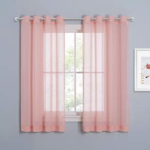 Cortinas transparentes NICETOWN Chiffon L63cm rosa (L54 x L63cm) 2 P