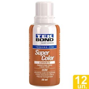 Corante Líquido Tekbond Ocre 50ml - Embalagem com 12 Unidades