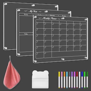 Calendário magnético CSTKPFV 3 em 1 Clear Dry Erase Board Fridg