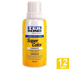 Corante Líquido Tekbond Amarelo 50ml - Embalagem com 12 Unidades