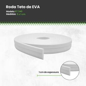 Rodateto de EVA Autocolante Branco 5,0cm x 1cm RT340 - 20m Segunda Linha