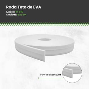 Rodateto de EVA Autocolante Branco 5,0cm x 1cm RT340 - 21m (Outlet)