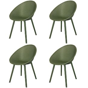 Kit 4 Cadeiras Drops Rivattis Em Polipropileno Verde Base Desmontável Verde