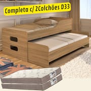 Bicama Solteiro Elis Com 2 Colchões D33 Gold Espuma cor: AM