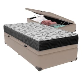 Cama Ortobom D33 Solteiro Com Box Baú Bege Iso100