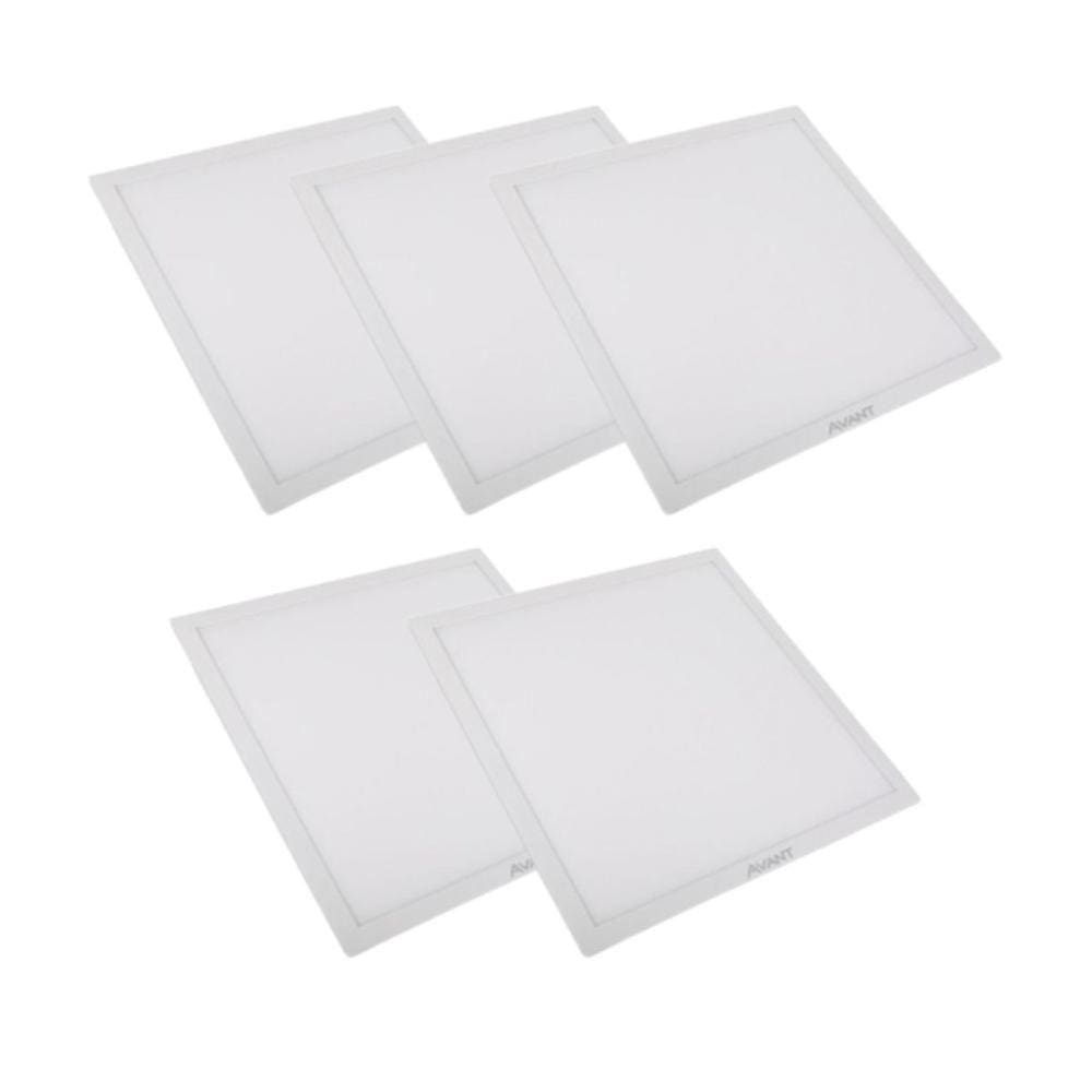 Painel Led Quadrado Embutir Avant Bivolt 45W 3000K 5 Und