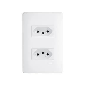 Tomada Dupla Fame Habitat 2p+t 20a Com Placa 4x2 Branco