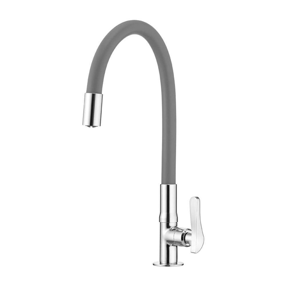 Torneira Lorenzetti Lorenflex 1177 G27 Com Bica Flexível De Bancada Cinza Cinza