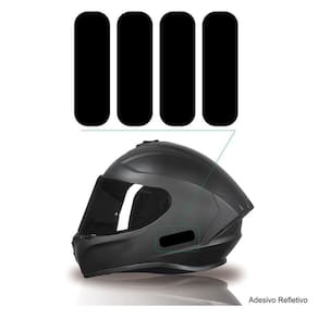 Kit Adesivo Capacete Refletivo Moto Axxis Ls2 Agv Ebf Preto