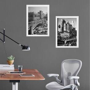 Kit 2 Quadros Fotografias Antigas São Paulo 33X24Cm - Vidro