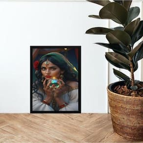 Quadro Cigana Com Bola De Cristal 45X34Cm - Com Vidro