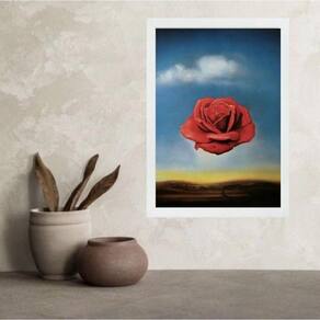 Quadro Salvador Dalí La Rosa Mediativa 24X18Cm - Com Vidro