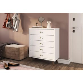 Cômoda 5 Gavetas em Mdp 90x107,5x39cm Branco