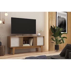 Rack Ripado para Tv até 65 Polegadas Rk2200 com Duas Portas Naturalle/Petra