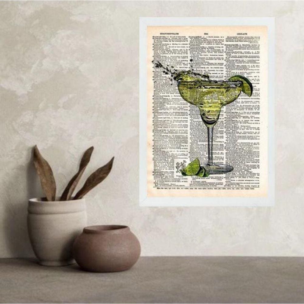 Quadro Vintage Coquetel Marguerita 45X34Cm - Com Vidro