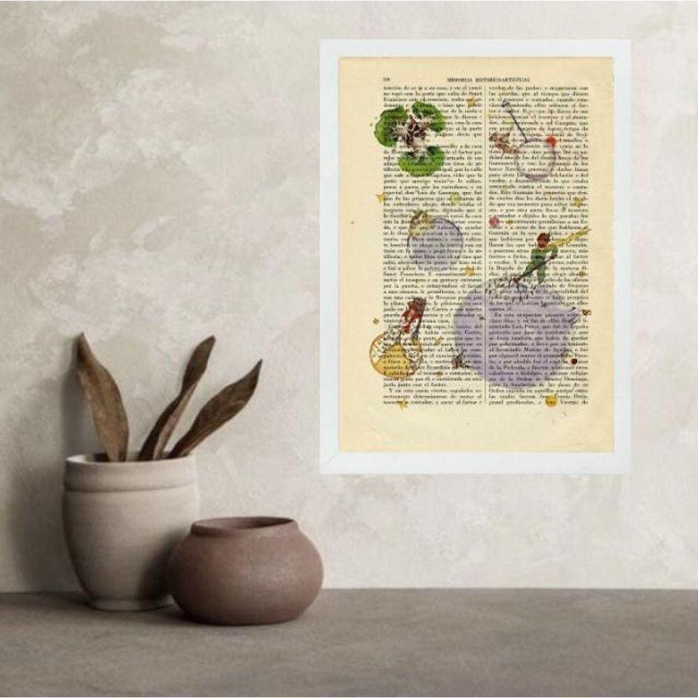 Quadro Vintage Pequeno Príncipe - Planetas 33X24Cm - Vidro