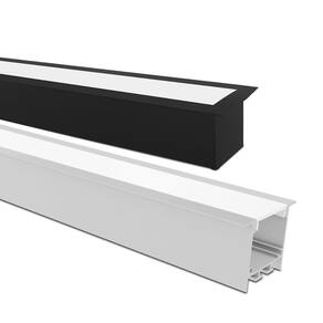 Perfil De Embutir Taschibra Para Fita De Led Spire 50 Preto Com 2 Metros