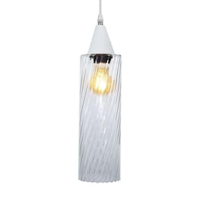 Lustre Pendente Taschibra Anne Rigato E27 Transparente Bivolt Branco