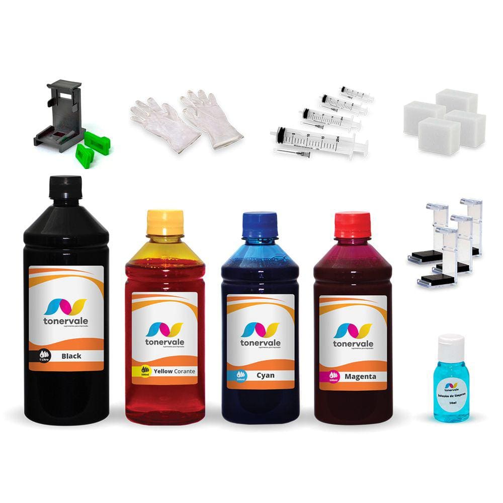 Kit 4 Tinta Para Lexmark Z615 16 17 e 26 27 2,5 Litros