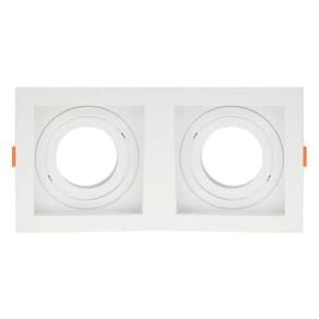 Spot De Embutir Quadrado Recuado Duplo Mr16 Direcionável Branco